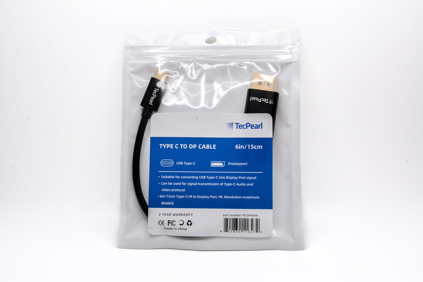 TYPE C TO DP CABLE (6IN/15 CM)